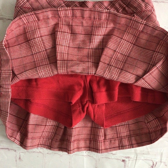 Girl Connection Red Plaid Skirt with Attached Shorts - Size 4 - Picture 3 of 5